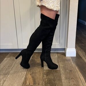 Over-the-Knee Black Suede Women’s Boots